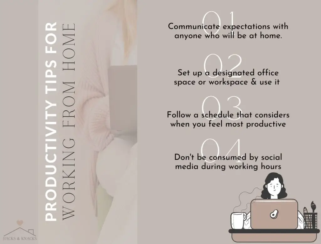 List of productivity tips for working from home